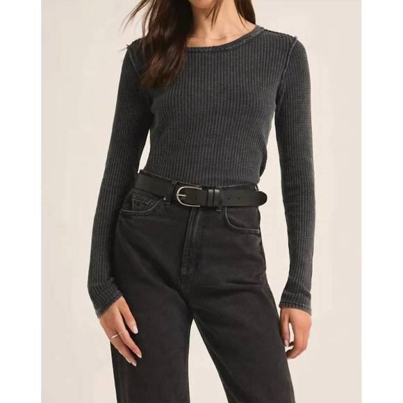 NEW Z SUPPLY arlet thermal top in black - Picture 1 of 2